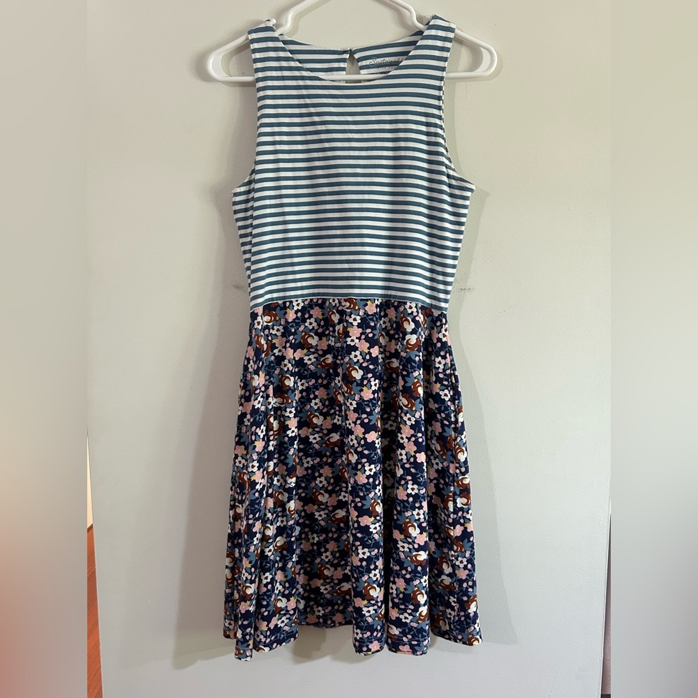 Pact Women Fit & Flare Dress Size M Sustainable Organic Pockets Outdoor Nautical